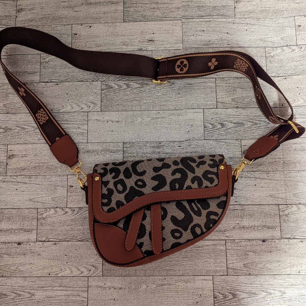 Shein Animal Print Saddle Bag